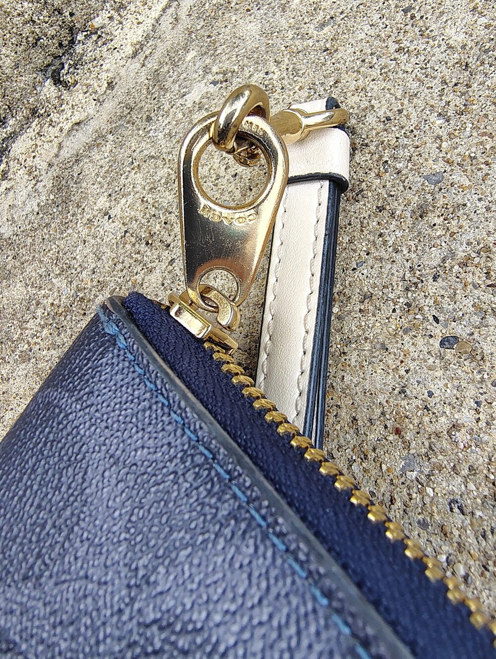 Coach Long Zip Around Wallet in Signature Canvas Blue - Picture 5 of 9
